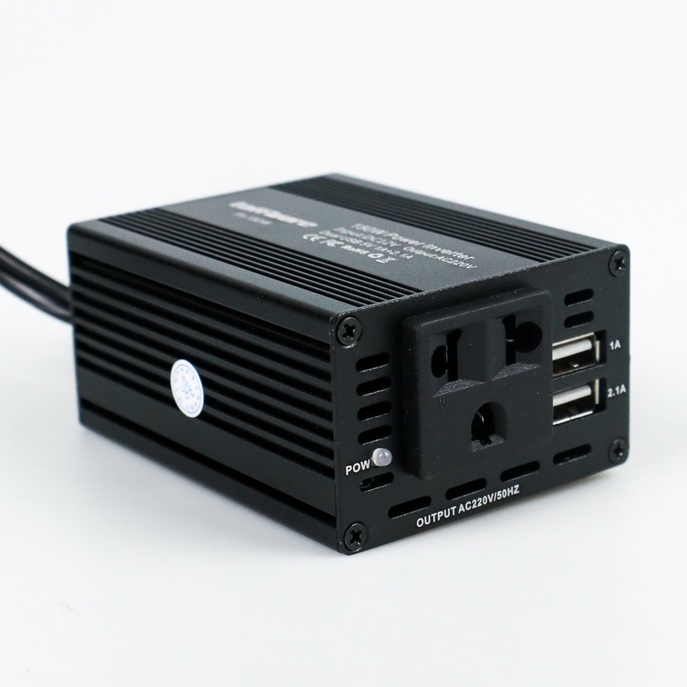 Taffware Power Inverter Mobil dengan 2 USB Port 150W 220V - PI-150W - Black