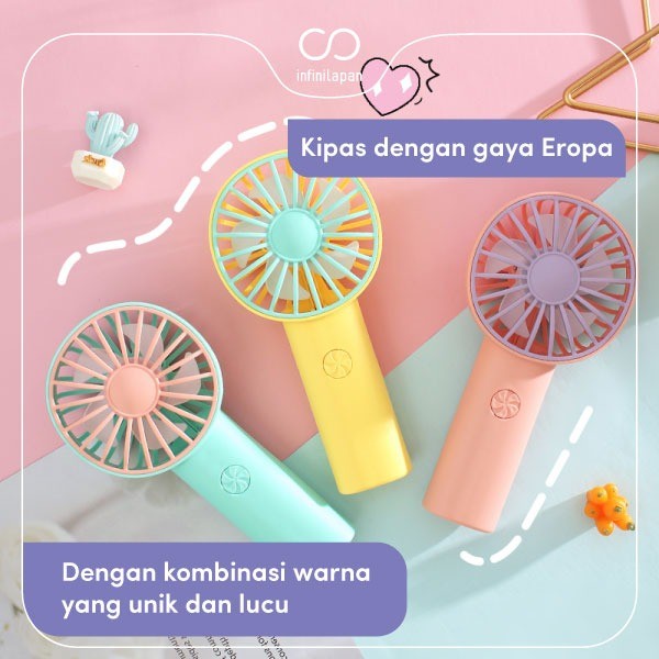 Kipas Angin Mini Portable Kipas Tangan Genggam Rechargeable USB Fan