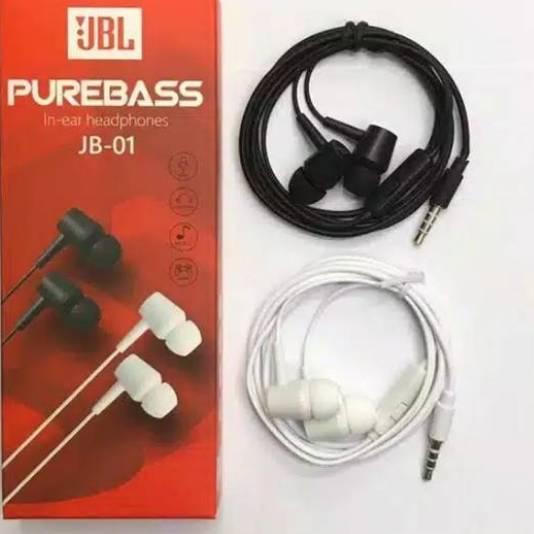 Terdepan Headset JBL JB-01 PUREBASS earphone Original JB01 Pure Bass Headset Handsfree Original