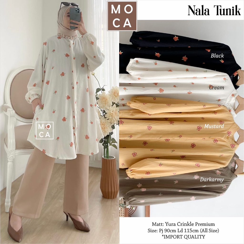 NALA TUNIK / ATASAN TUNIK PREMIUM YURA CRINKLE