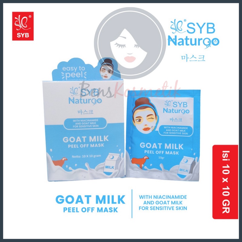 (SACHET) NATURGO SYB GOAT MILK PEEL OFF MASK WITH NIACINAMIDE FOR SENSITIF SKIN