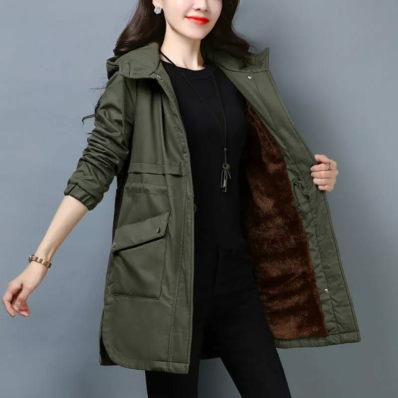 Jaket winter wanita / Jaket bulu / Jaket jubah wanita / Jaket korea / Jaket musim semi
