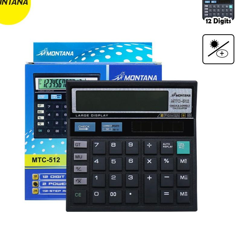 

DS2D✩ Calculator Kalkulator Montana MTC 512 12 Digits Model Baru