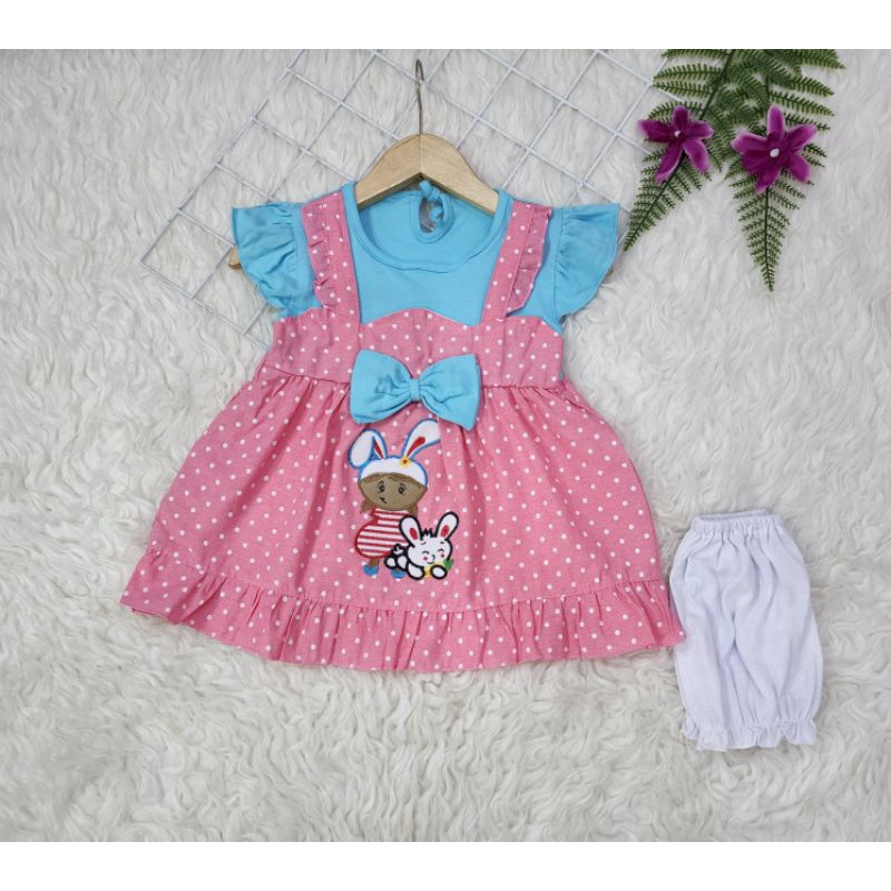 baju bayi perempuan set Dress bunny sweet