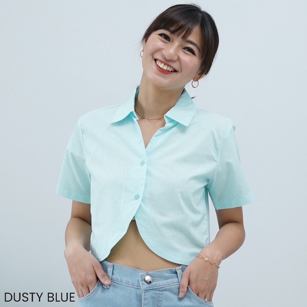Minibiliri Crop Top Cotton Atasan Blouse Wanita