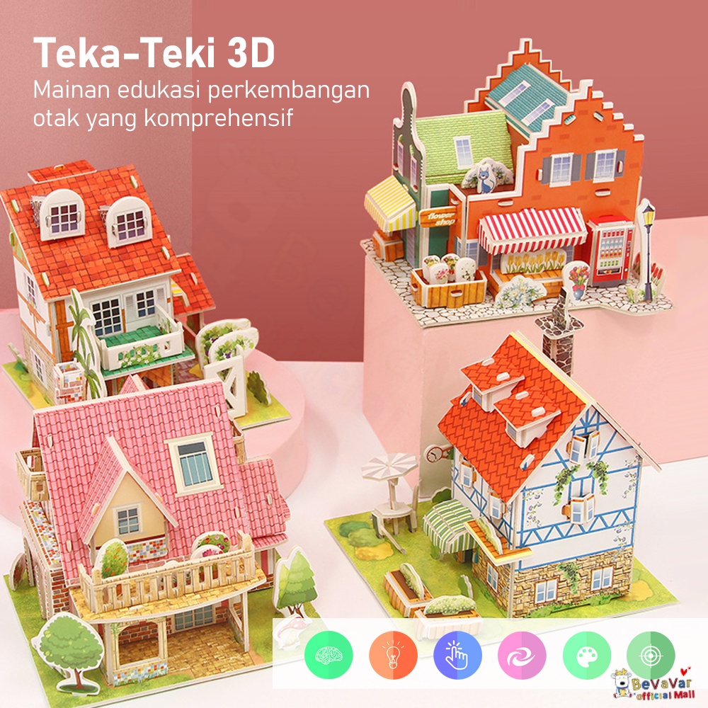 Bevavar Diy Mainan Edukasi Anak Jigsaw Puzzle 3D