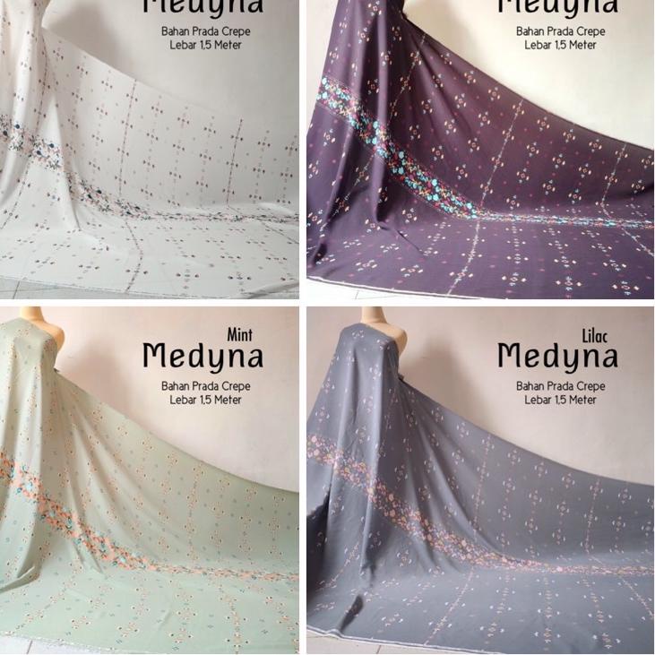 KAIN MOTIF MEDYNA BAHAN PRADA CREPE UTUK DRESS GAMIS TUNIK [IDR.10De22q]