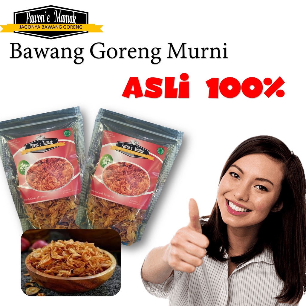 

Bawang goreng renyah kemasan 100 gr tanpa tepung jogja brebes