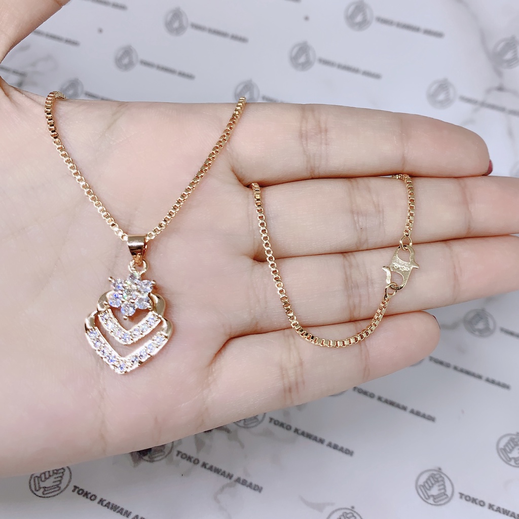 Xuping Gold Kalung Tauhid Perhiasan Fashion Wanita Liontin Lafadz Allah *40