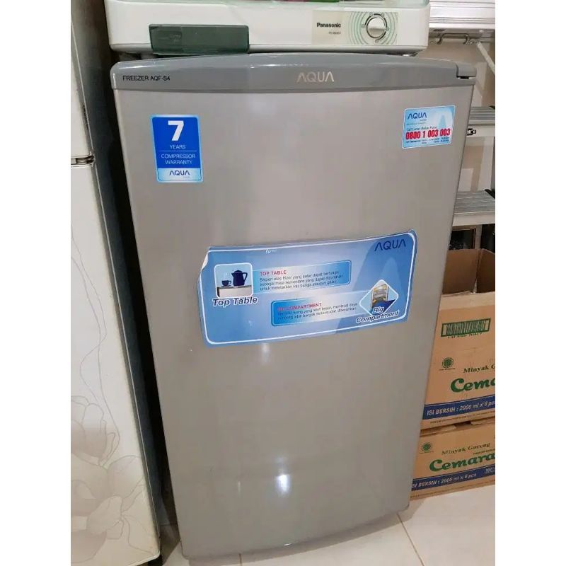 Freezer AQUA JAPAN AQF-S4(S) 4 RAK lemari es pembeku es batu kulkas AQF S4