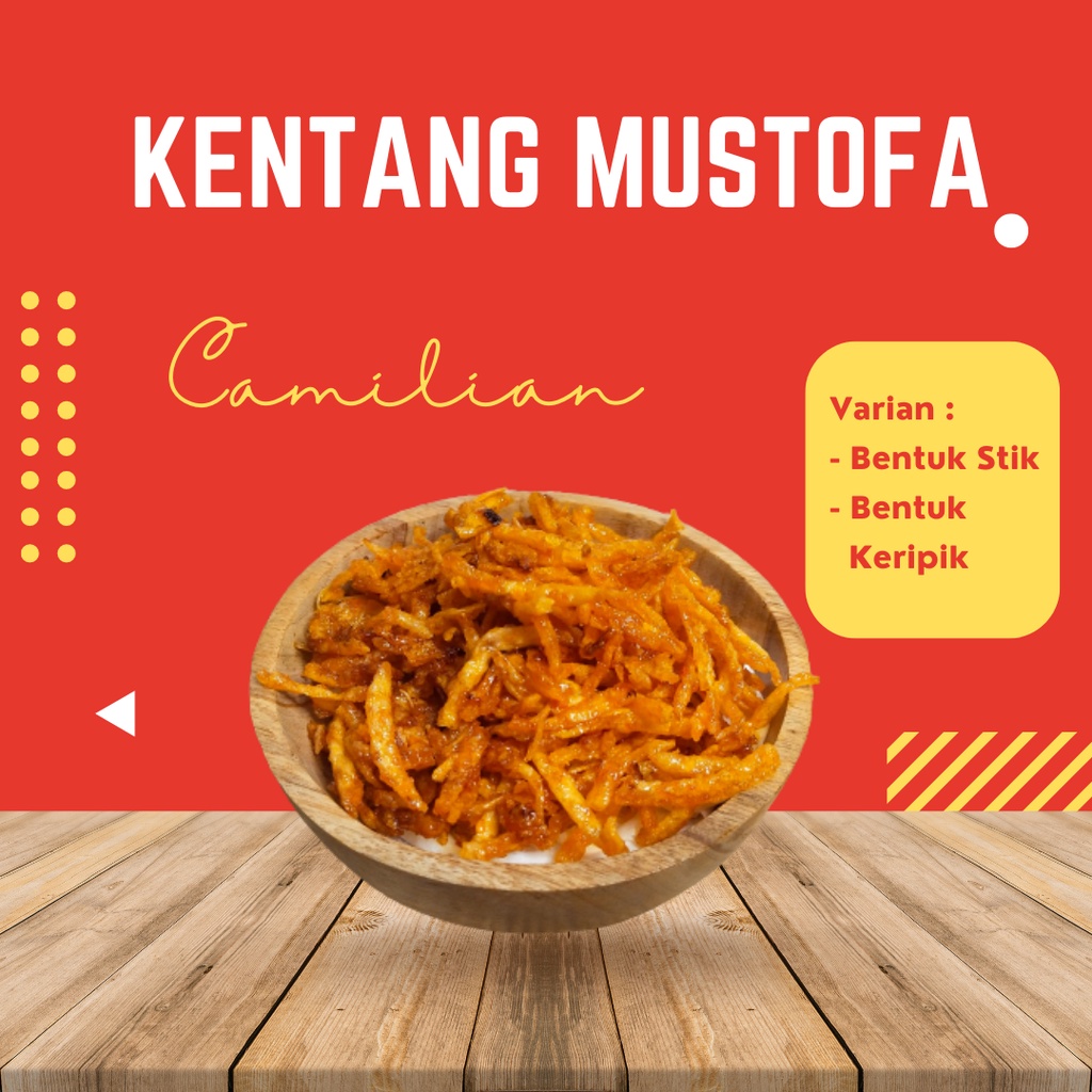 

[Bentuk Panjang/Stik] Kentang Mustofa/ Keripik Kentang Balado/ Keripik Kentang/ Camilan Kentang