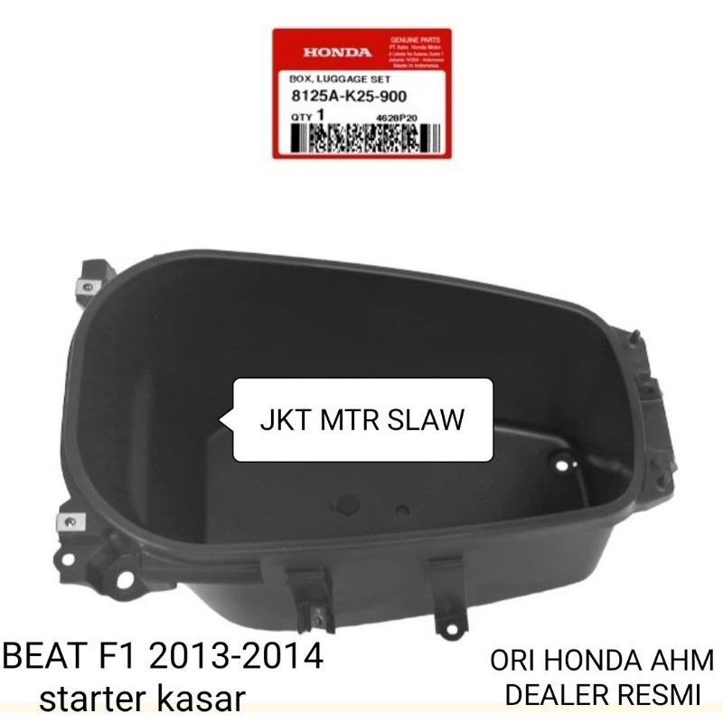 Box bagasi beat F1 2013-2014 starter kasar kode part 8125A K25 901 ori Honda dealer resmi hgp