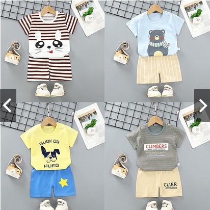 SETELAN BAJU ANAK UNISEX ANIMALSERIES2 / SET ANAK KARAKTER MIXMAX 1-5 THN