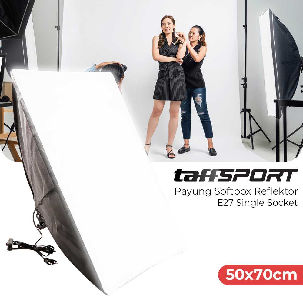 ( 100% BARANG ORI ) TaffSTUDIO Payung Softbox Reflektor 50x70cm E27 Single Socket - CL-RT50