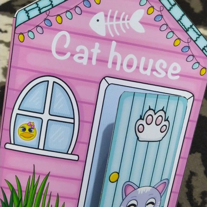 Card Cat House Paper Doll Mainan Edukasi Anak