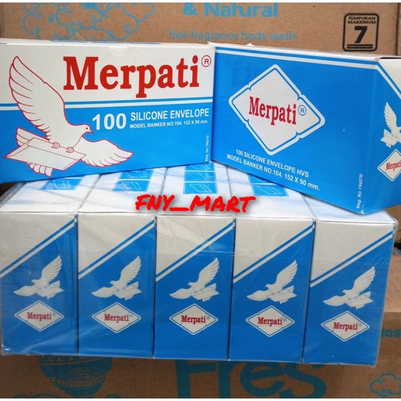 

Amplop Merpati 152 x 90mm 1 box Isi 100 pcs