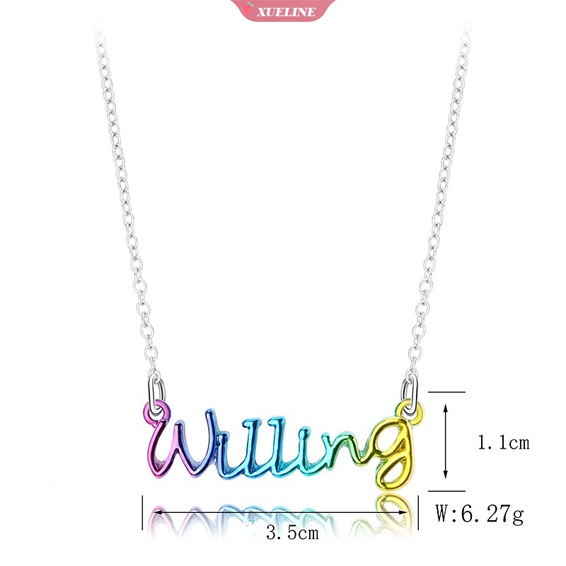 3bar Baru Pribadi Kreatif Warna-Warni Huruf Liontin stainless steel Kalung Wanita Pria Perhiasan custom Pasangan Hadiah [ZXL]