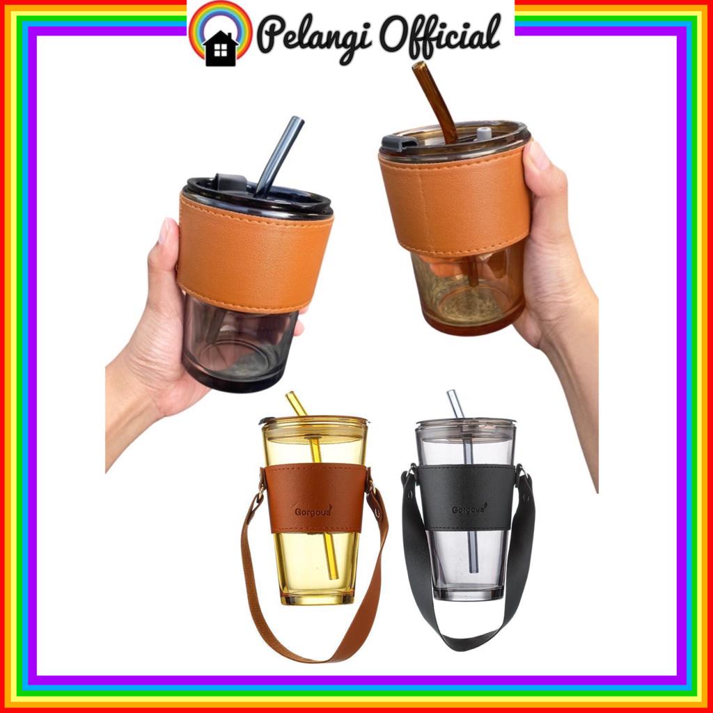 263 Botol Kaca 2 In 1 / Tumbler Gelas Kaca / Botol Minuman BPA FREE