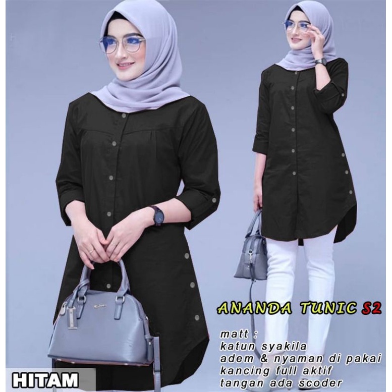 ANANDA TUNIC S2 Pakaian Wanita atasan News B1-Love-66190-69125-7161 (L,XL,XXL)