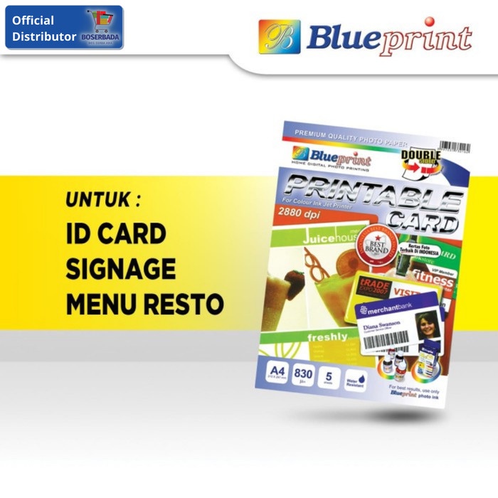

HEMAT BLUEPRINT - Printable Card / Kertas Cetak Kartu A4 - White Code 5666