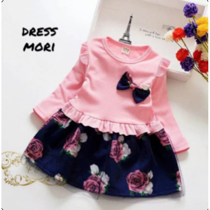 Dress anak perempuan fashion/setelan atasan dan rok anak perempuan/Dress MORI kid