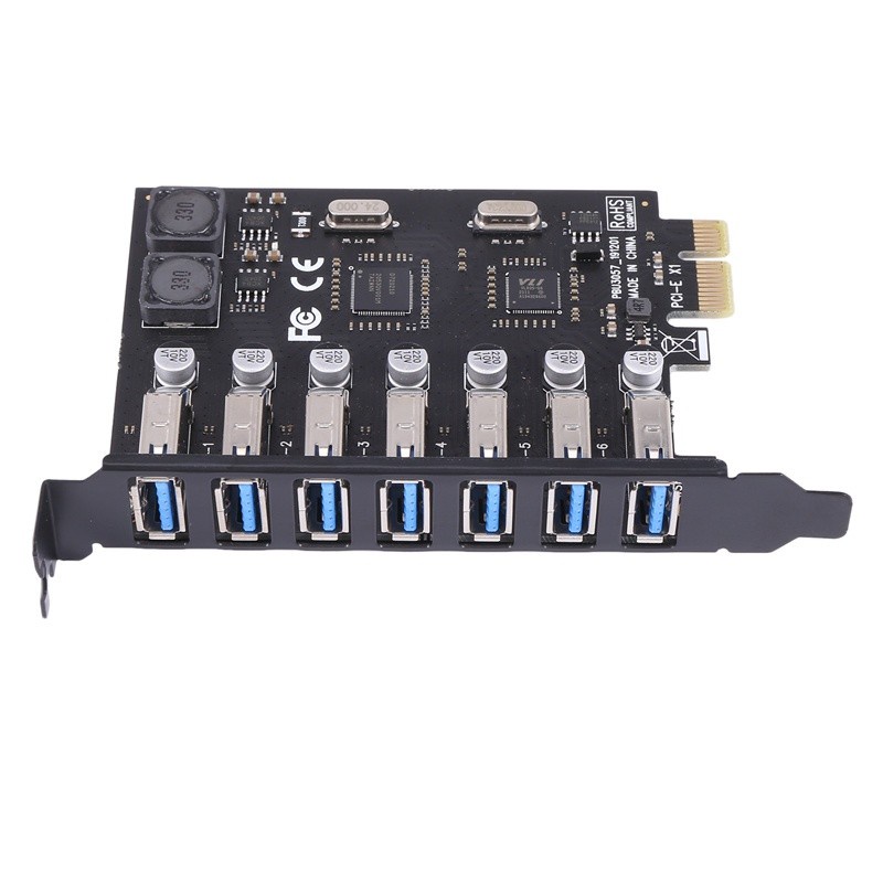PCIE USB HUB 7 Port USB 3.0 High Speed PCI Express USB PCI E X1 Card