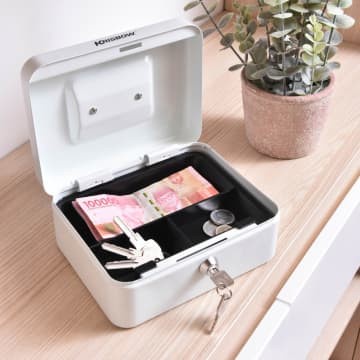 

] Krisbow Cash Box 20 Cm / Kotak Uang dengan Kunci