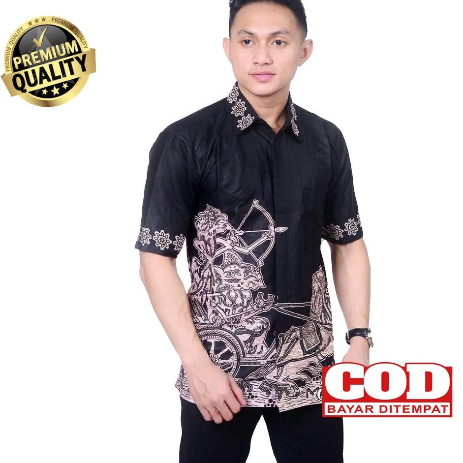 Harga Termurah Kemeja batik remaja lengan pendek/ baju seragam kerja kantor modern/ hem batik motif 