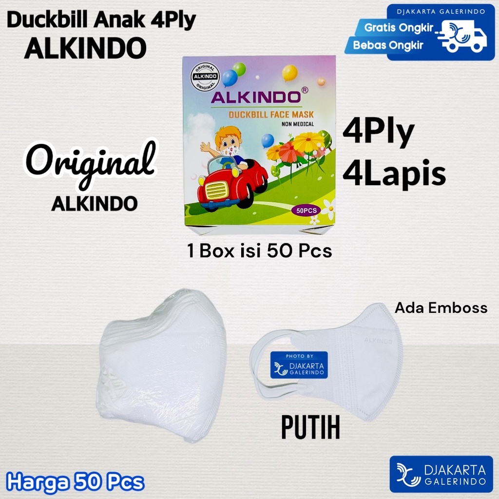 Duckbill Anak Putih 3Ply 4Ply isi 50Pcs