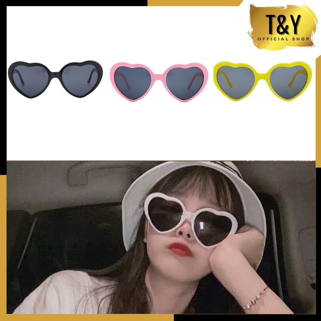 T&amp;Y Kacamata Hitam Wanita LOVE Wanita 6659 Kaca Mata Fashion Korean Style Korea Cute Warna Warni