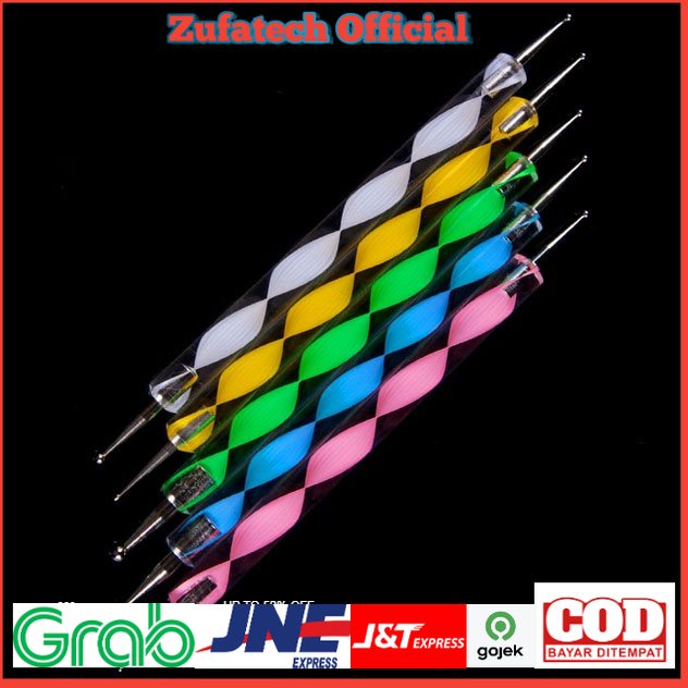 Rhinestone Kuas Kuku Lukis 20 in 1 Nail Art Dotting Tools - X-19 - Multi-Color