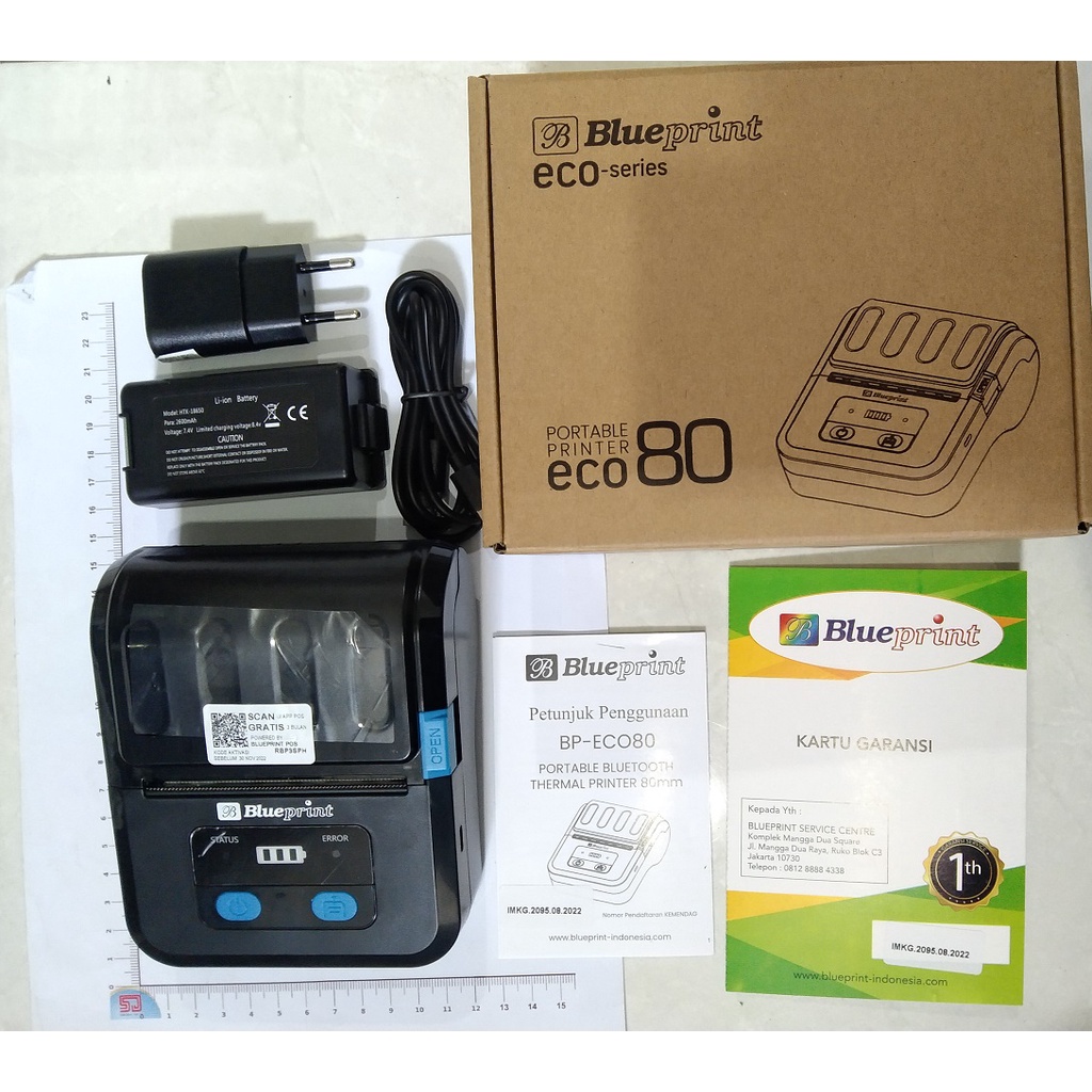 Printer Thermal Bluetooth + USB Blueprint ECO80 Print Portable Struk Nota Kasir Eco 80 mm