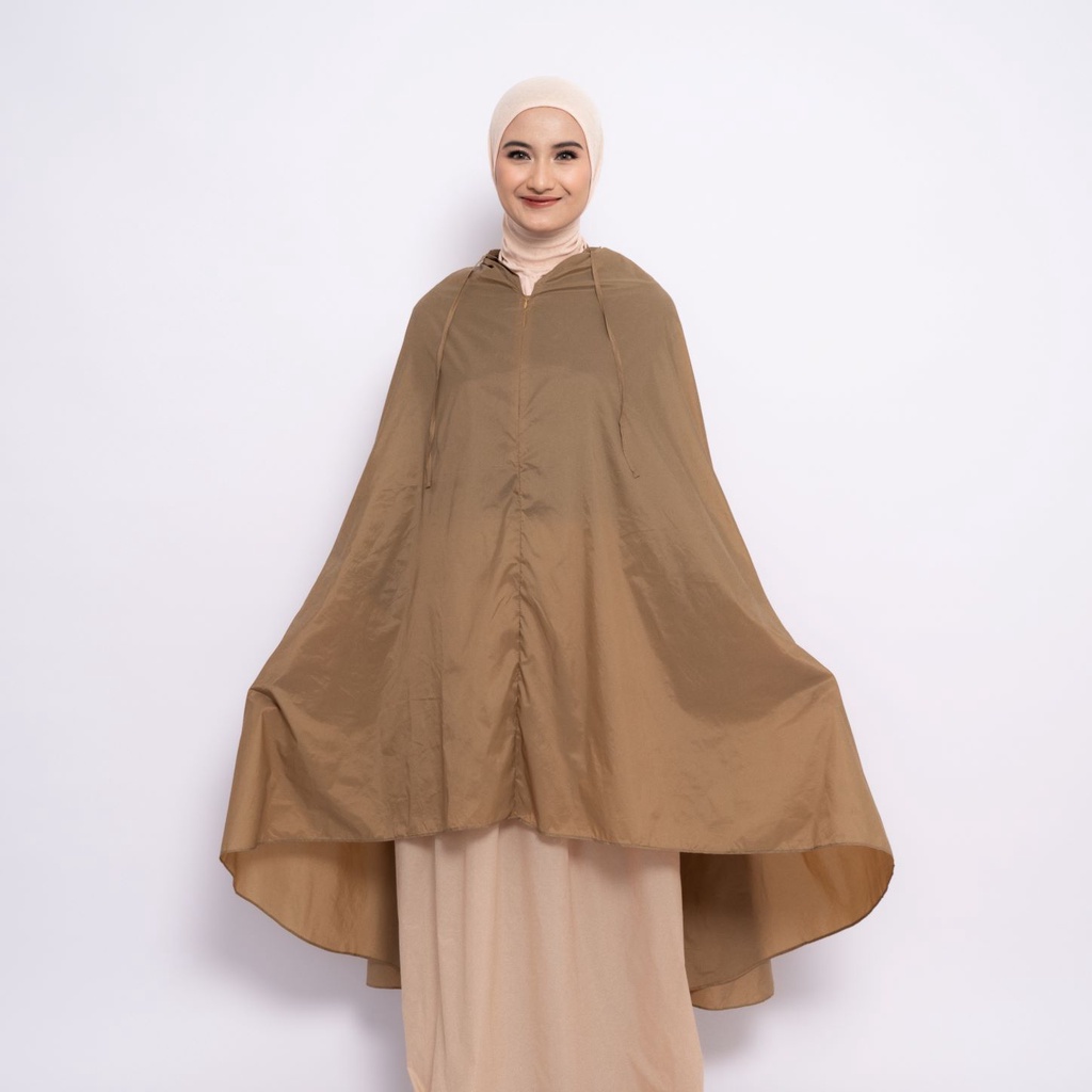 ALIF MUKENA MINI TWO TONE PARASUT PREMIUM KOREA TRAVEL - WALNUT ( MKN-327 )