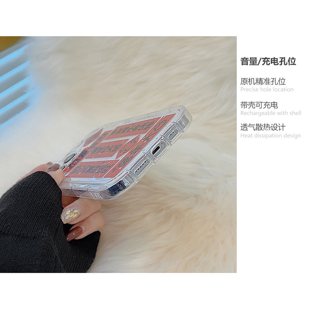 IPHONE 2023tahun Baru Cina Kelinci Peace and Joy Couplets Transparan Case Untuk Iphone14 11 12 13 PRO MAX Casing Cover Pelindung1216