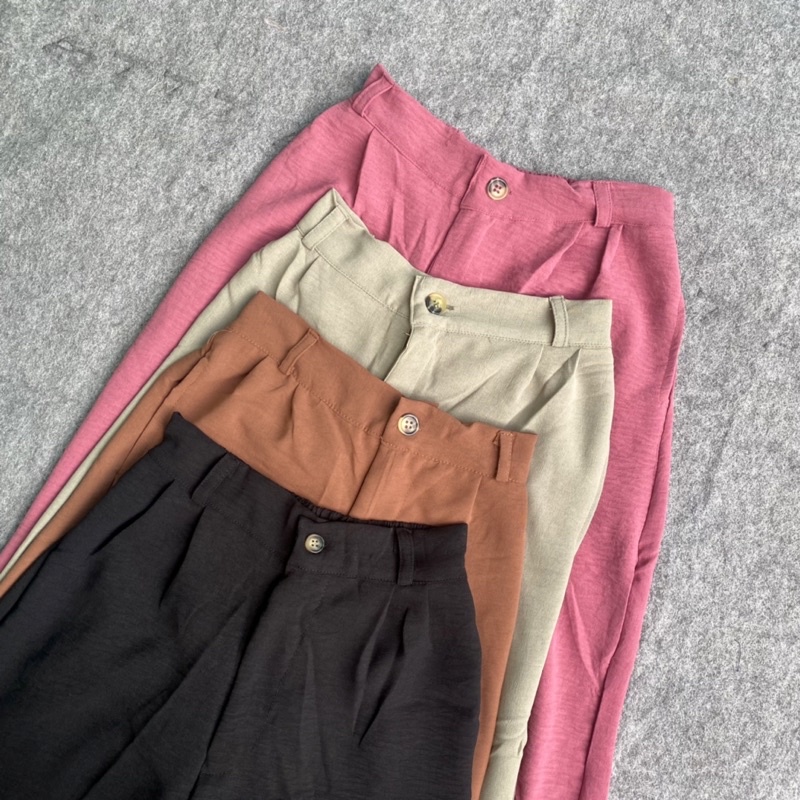Ziya Pants Kulot Highwaist Crinkle - Kulot crinkle highwaist - celana kulot wanita - kulot highwaist ~ by Fivefourite.wear