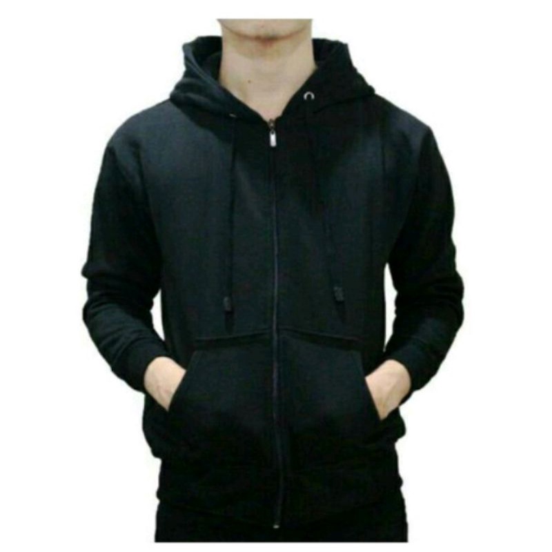 jaket resleting polos pria wanita keren