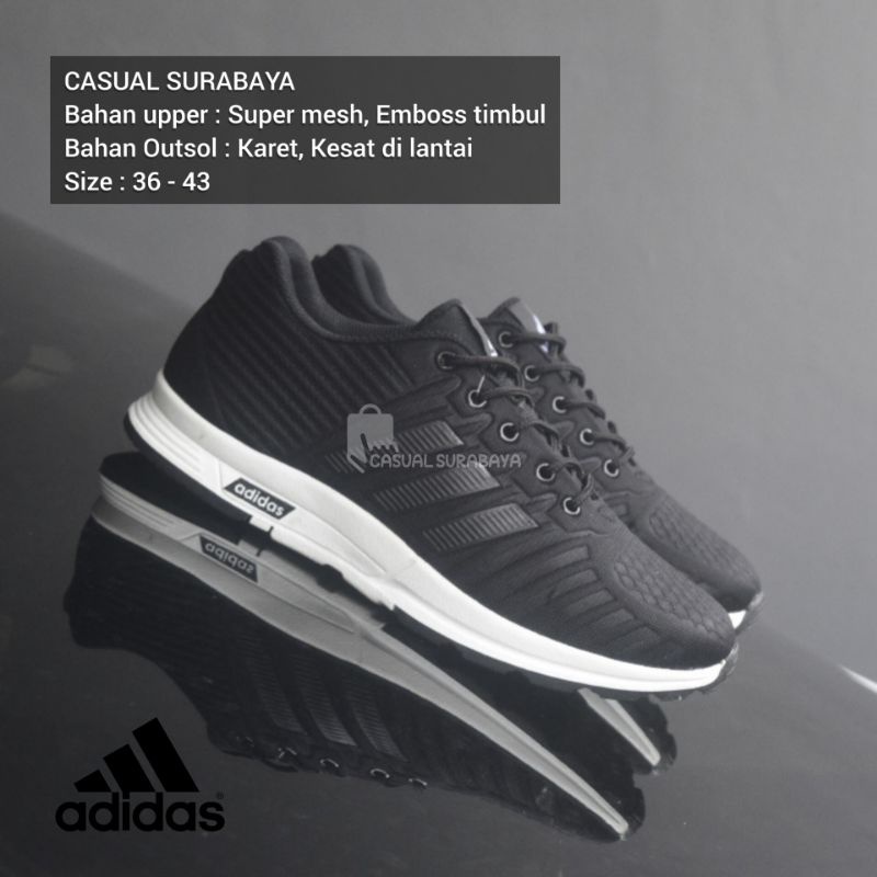 SEPATU SNEAKERS ADS HITAM PRIA WANITA BEST CHOICE