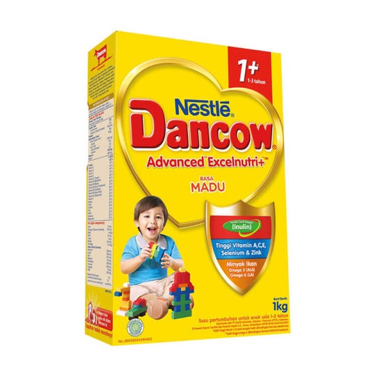 Dancow 1+ Madu/Vanila 1000gr - Susu Anak 1-3 Tahun