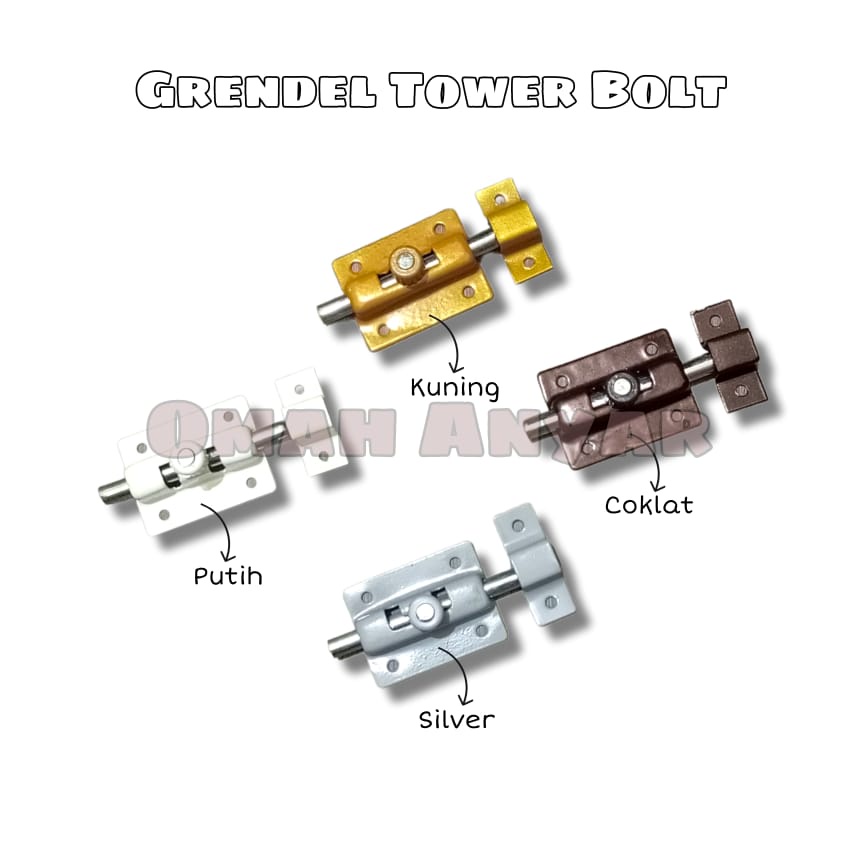 Grendel Pintu Lemari Tower Bolt 2&quot; inch