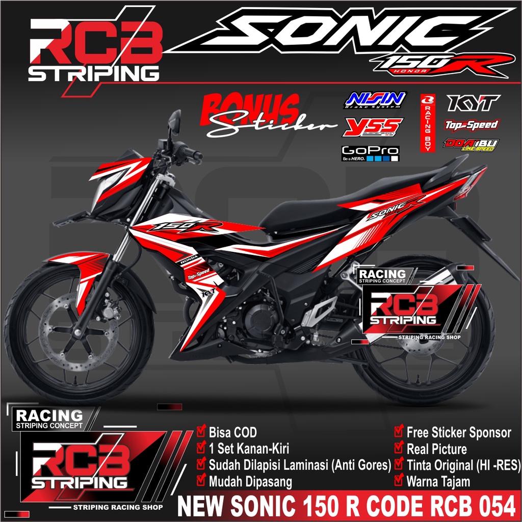 Stiker Striping Honda SONIC 150R 150 R RCB 054 - Setriping List Variasi SONIC 150 R . RCB 054
