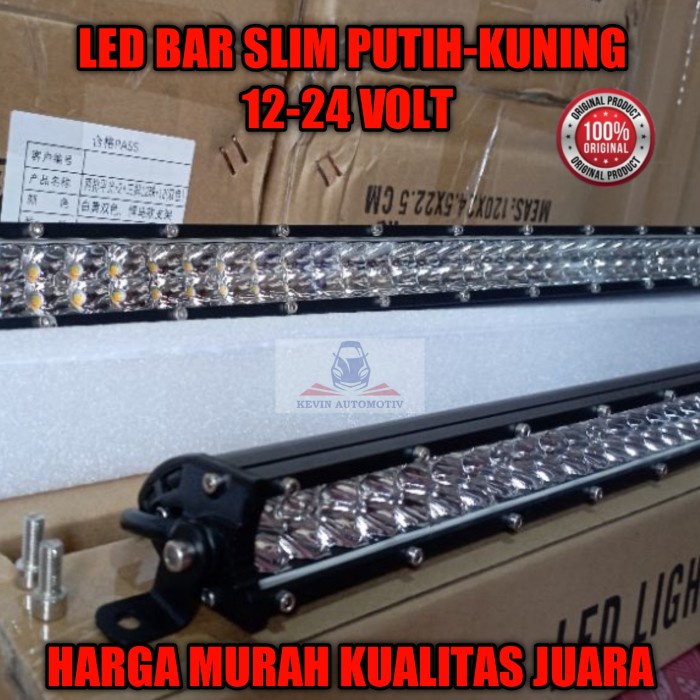 Lampu led bar offroad 12 volt slim putih kuning 24 Volt