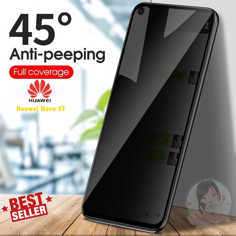 HUAWEI NOVA 5T NOVA 7 HONOR 20 TEMPERED GLASS SPY PRIVACY HITAM GELAP ANTI GORES KACA TEMPRED SCREEN GUARD PELINDUNG LAYAR