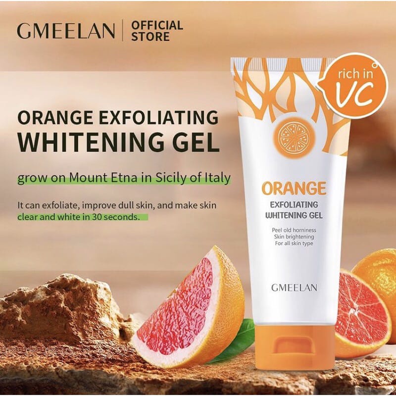 GMEELAN ORANGE EXFOLIATING WHITENING GEL PEELING ALL SKIN TYPE BRIGHTENING SCRUB BPOM