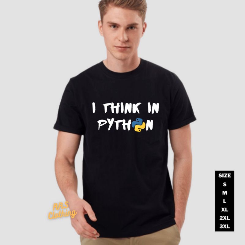 Tshirt Kaos Jumbo Programmer I Think On Python buku coding programming