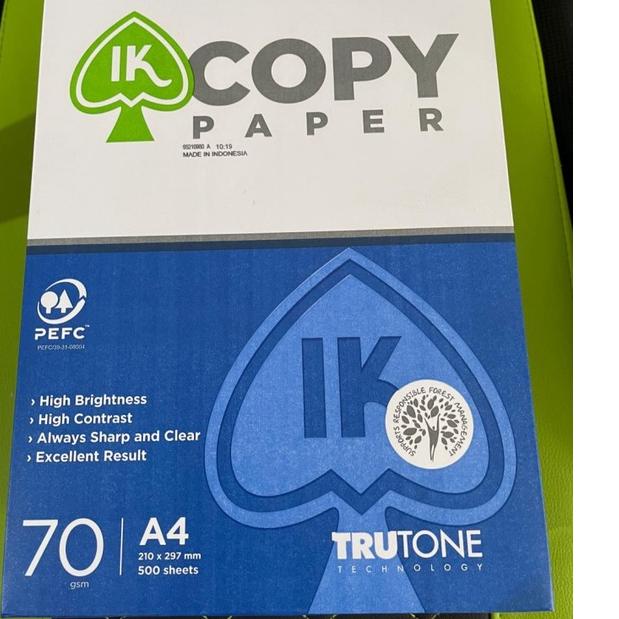 

±±± KERTAS HVS A4 70 GRAM IK PAPER/IK COPY PAPER SUPER MURAH/ 1 Rim