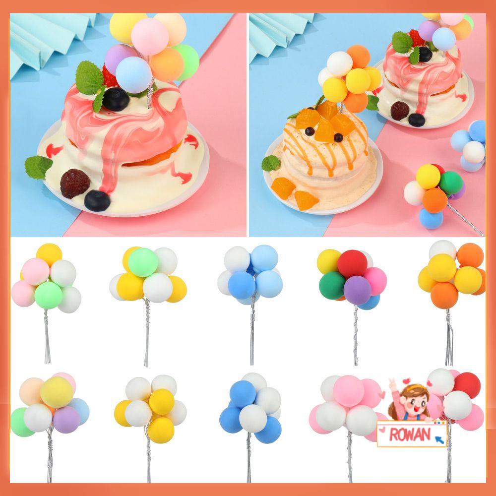 R-flower 8PCS Balon Hiasan Kue Hadiah Selamat Ulang Tahun Pesta Pernikahan Perlengkapan Dessert Ornamen