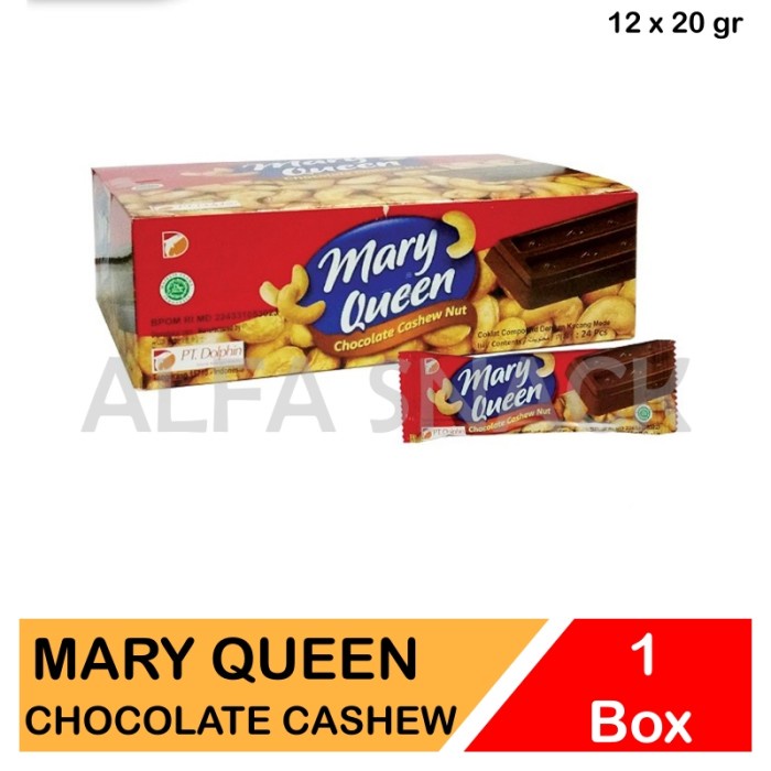 

Coklat Mary Queen Chocolate Cashew Nut Kemasan Box (12 x 20 gram)