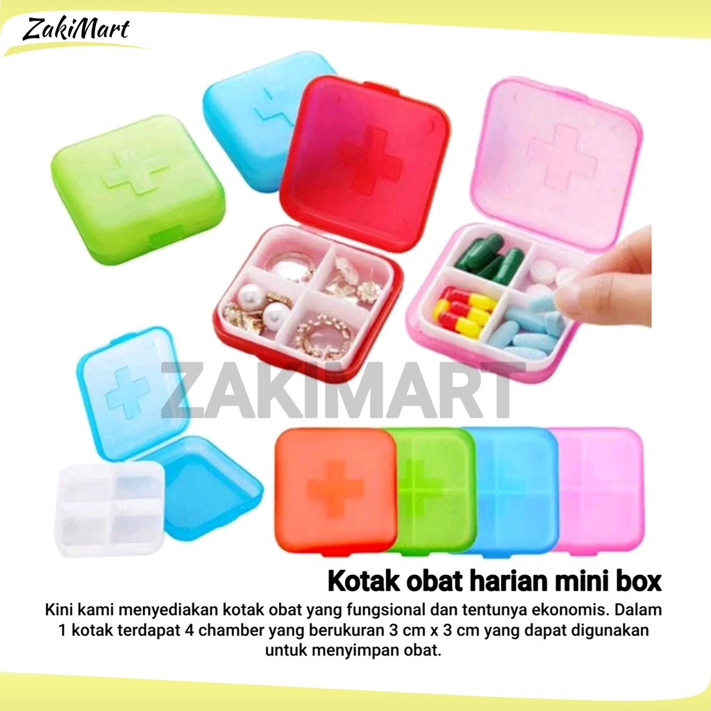Kotak obat harian mini box serbaguna obat perhiasan travel