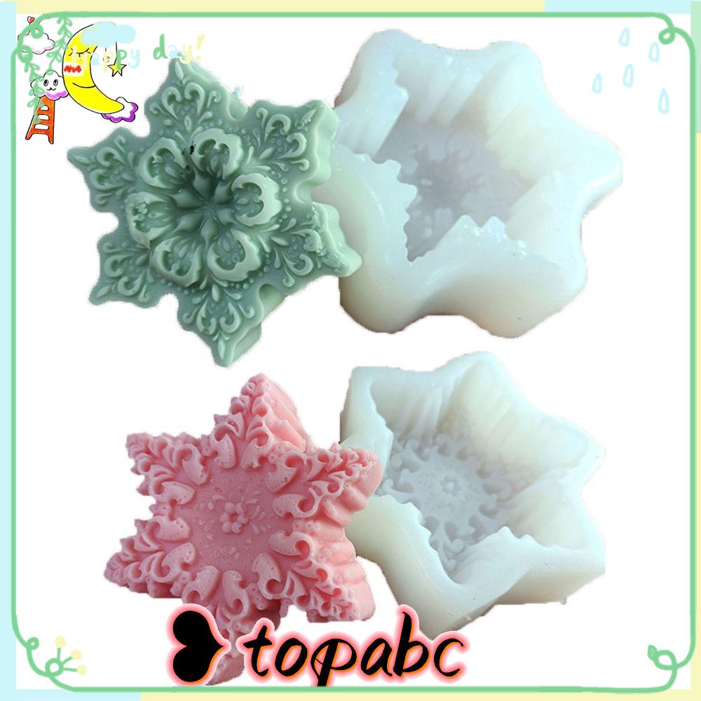 Top Candle Mold Casting Cetakan Lilin Snowflake Resin Kerajinan Tangan Cetakan Silikon