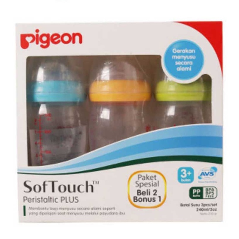 PIGEON Bottle SofTouch Peristaltic Plus 240ml Buy 2 Get 1